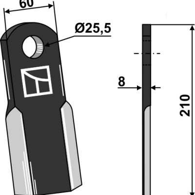 Straight blade 210x60mm