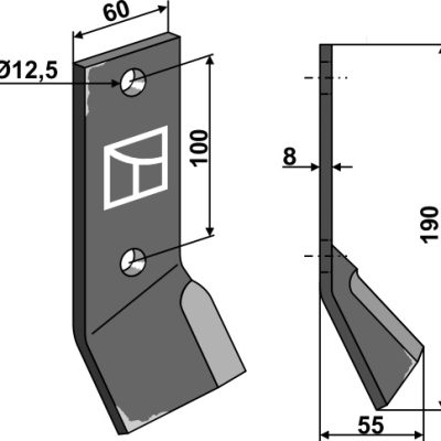 Flail 190x60mm, left