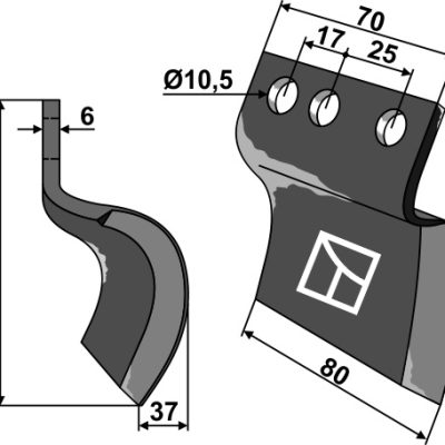 Trencher blade - right