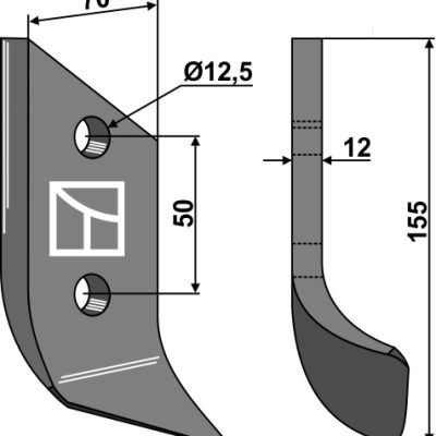 Trencher blade - right