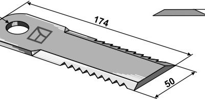 Straw chopper flail blade