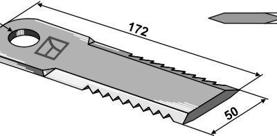 Straw chopper flail blade