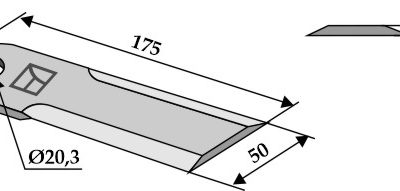 Straw chopper flail blade