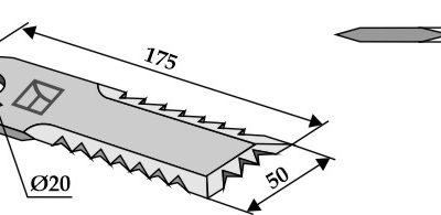 Straw chopper flail blade