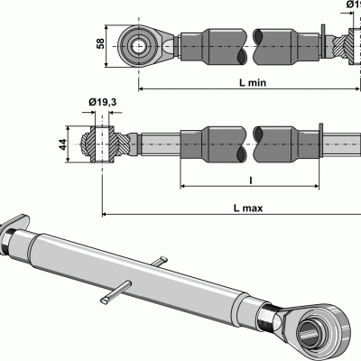 Top-links M30x3,5 standard