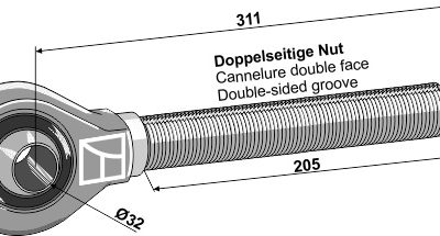 Tie-rod 1.3/4'' - left thread