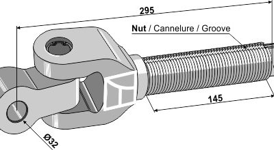 Swivelling tie-rod 1 3/4