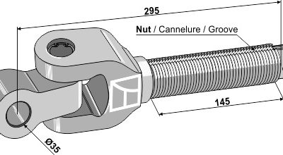 Swivelling tie-rod 1.3/4