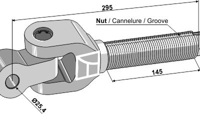 Swivelling tie-rod 1 3/4