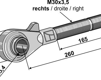 Tie-rod right - Cat. II