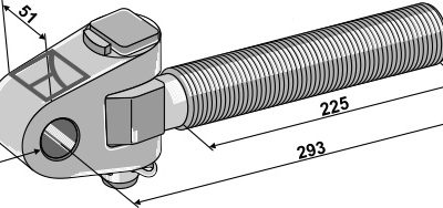 Swivelling tie-rod Ø32