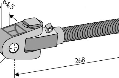Swivelling tie-rod - M36x3 left thread