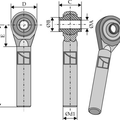 Ball joint terminal with round stem
