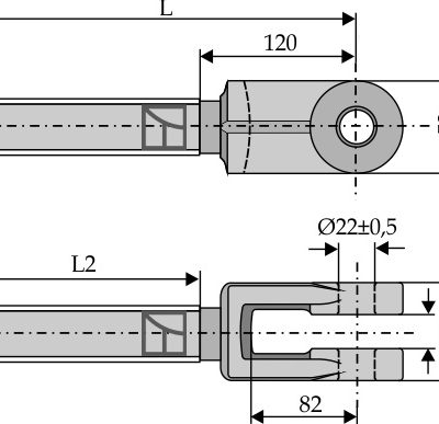 Lifting link fork M30x3,5