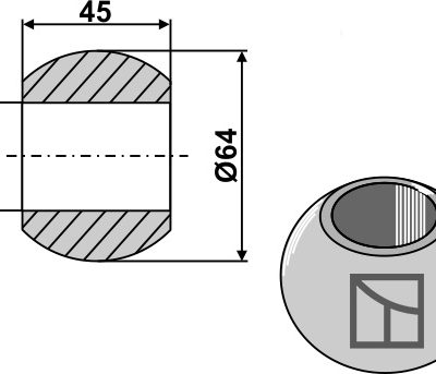 Ball for lower link hooks - Cat. III-II