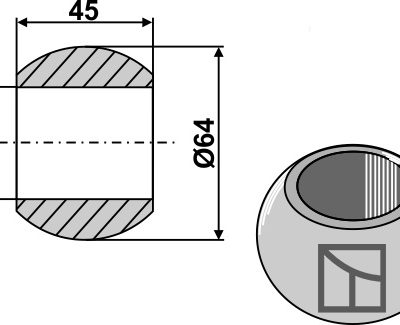 Ball for lower link hook Cat. III