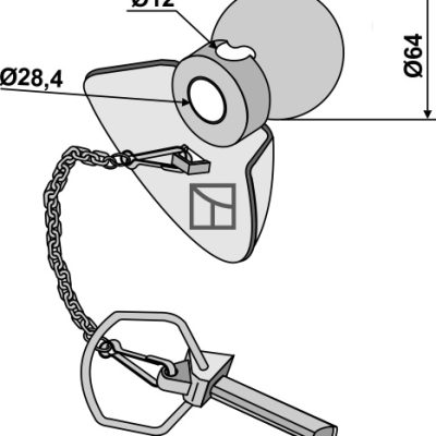 Ball guide cone Cat.III-II with linch pin