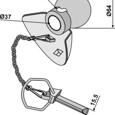Ball guide cone with linch pin Cat. III