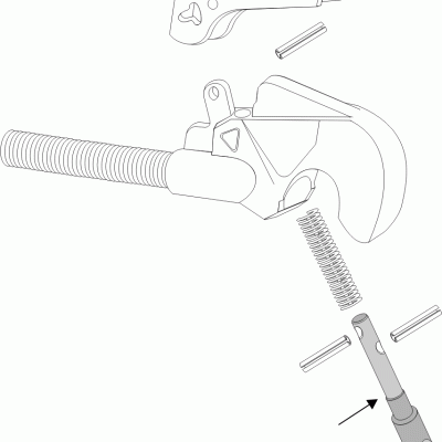 Security pin for top hooks, new model