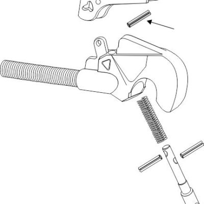 Roller pin for top hooks, new model
