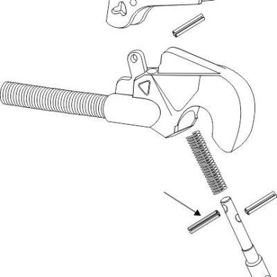 Roller pin for top hooks, new model