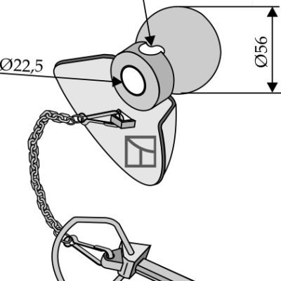 Ball guide cone with linch pin Cat. II/l