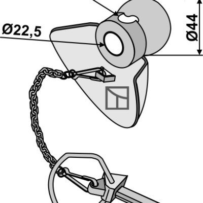Ball guide cone with linch pin Cat. I