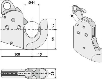 Automatic hook for lower links - Cat. l