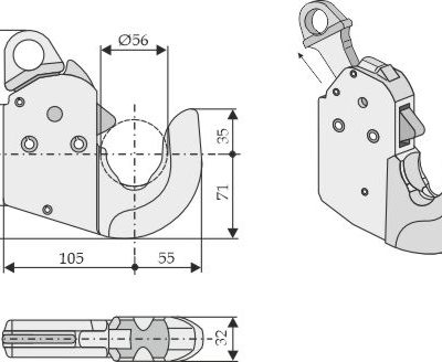 Automatic hook for lower links - Cat. lIS