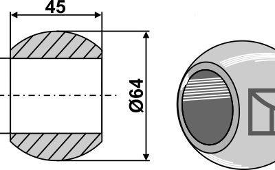 Ball for lower link hook Cat. III HD
