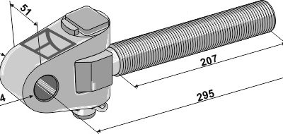 Swivelling tie-rod M30x3,5