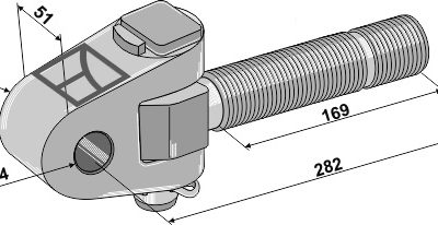 Swivelling tie-rod M36x4