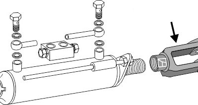 Lifting link fork with internal thread