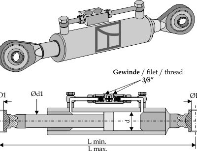 Hydraulic top-links with tie-rod
