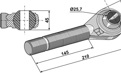 Hardened tie-rods M36x4