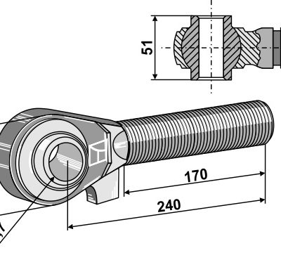 Tie-rod M42x3 - 170
