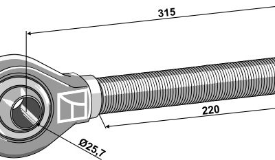 Tie-rod 1.1/2 - Cat. II - left thread