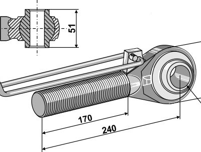 Tie-rod M42x3 - 170