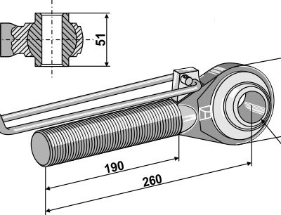 Tie-rod M42x3 - 190