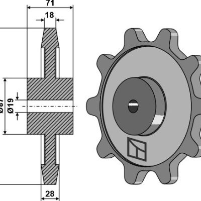 Chain sprocket Ø242