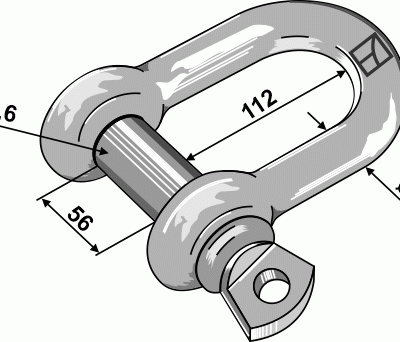 Standard straight shackles 28,6mm  galvanized