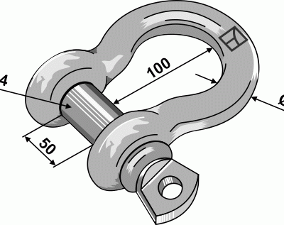 Shackles 25,4mm  galvanized