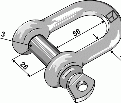 Standard straight shackles 14,3mm  galvanized