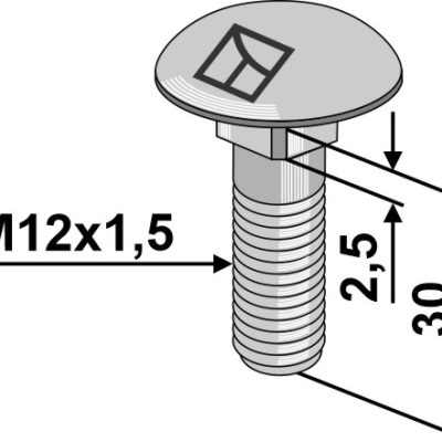 Saucer-head screw M12x1,5x30 without nut
