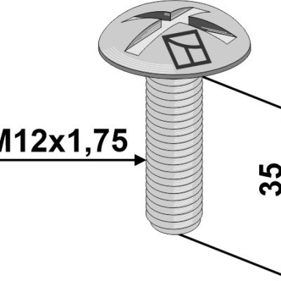 Saucer-head screw M12x1,75x35 without nut