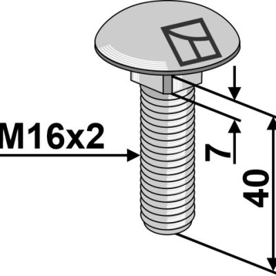 Saucer-head screw M16x2x40 without nut