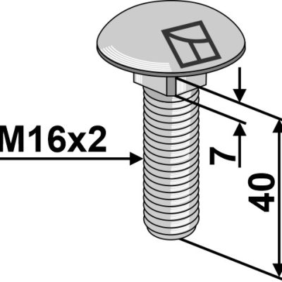 Saucer-head screw M16x2x40 without nut