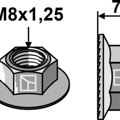 Hexagon flange nut - M8x1,25
