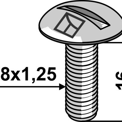 Saucer-head screw M8x1,25x16 - galvanized