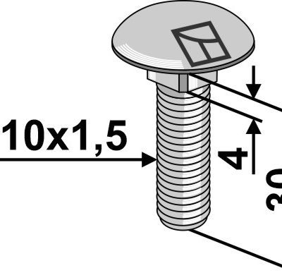 Saucer-head screw M10x1,5x30 without nut